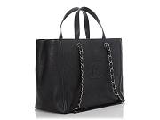 Bagsaaa CHANEL LARGE BLACK PART-QUILTED SOFT CALFSKIN SHOPPING TOTE  - 6