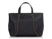 Bagsaaa CHANEL LARGE BLACK PART-QUILTED SOFT CALFSKIN SHOPPING TOTE  - 5