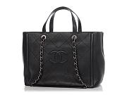 Bagsaaa CHANEL LARGE BLACK PART-QUILTED SOFT CALFSKIN SHOPPING TOTE  - 3