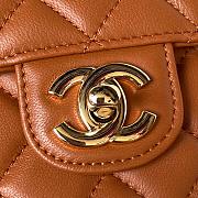 Bagsaaa Chanel Crystal Top Handle Flap Bag Brown 18cm - 6