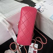 	 Bagsaaa Chanel Crystal Top Handle Flap Bag Pink 18cm - 2