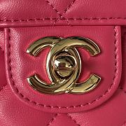 	 Bagsaaa Chanel Crystal Top Handle Flap Bag Pink 18cm - 6
