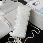 	 Bagsaaa Chanel Crystal Top Handle Flap Bag White 18cm - 5