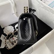 	 Bagsaaa Chanel Crystal Top Handle Flap Bag Black 18cm - 2