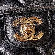 	 Bagsaaa Chanel Crystal Top Handle Flap Bag Black 18cm - 4