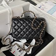 	 Bagsaaa Chanel Crystal Top Handle Flap Bag Black 18cm - 5