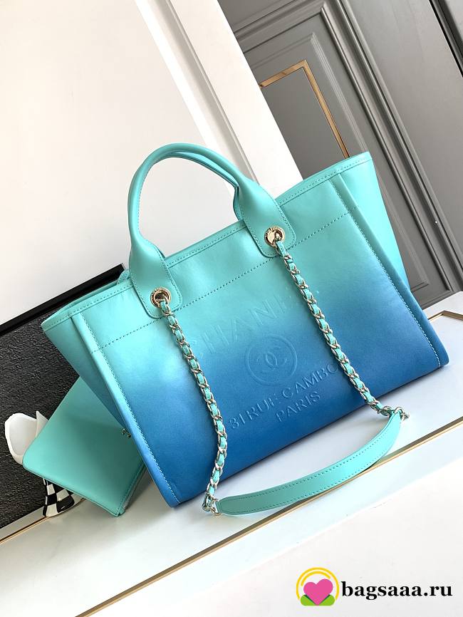 Bagsaaa Chanel Shopping Tote Blue Bag 32cm - 1