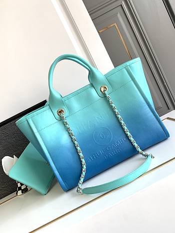 Bagsaaa Chanel Shopping Tote Blue Bag 32cm