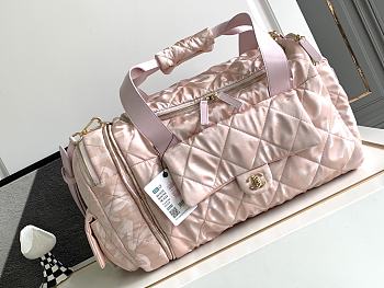 Bagsaaa Chanel Pink Nylon Coco Neige Two-in-One Duffle/Backpack - 51*23*20.5cm