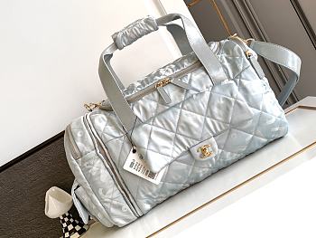 	 Bagsaaa Chanel Silver Nylon Coco Neige Two-in-One Duffle/Backpack - 51*23*20.5cm