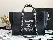 Bagsaaa Chanel Deauville Shopping Tote Black Canvas 44cm - 4