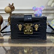 	 Bagsaaa Louis Vuitton Petite Malle Bag Matte Alligator black leather - 20 x 12.5 x 6 cm - 1