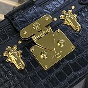 	 Bagsaaa Louis Vuitton Petite Malle Bag Matte Alligator black leather - 20 x 12.5 x 6 cm - 2