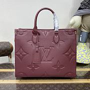 Bagsaaa Louis Vuitton Onthego MM Monogram Empreinte Burgundy - 34-26-13cm - 1
