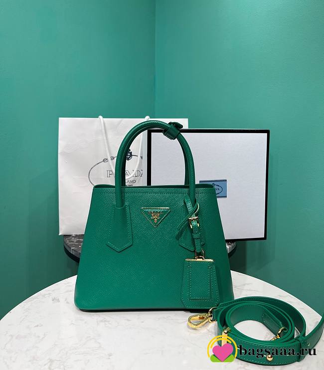Bagsaaa Prada Double Saffiano leather green mini bag  - 1