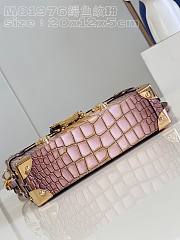 Bagsaaa Louis Vuitton Petite Malle Bag Alligator crocodile leathe pink - 6