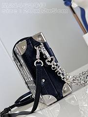 Bagsaaa Louis Vuitton Petite Malle Bag Denim Silver Hardware - 3