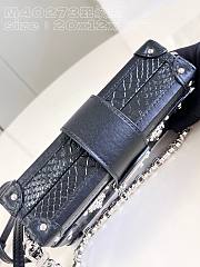 Bagsaaa Louis Vuitton Petite Malle Bag Navy Python Leather Silver Hardware - 2
