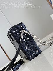 Bagsaaa Louis Vuitton Petite Malle Bag Navy Python Leather Silver Hardware - 5