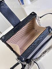 Bagsaaa Louis Vuitton Petite Malle Bag Navy Python Leather Silver Hardware - 6