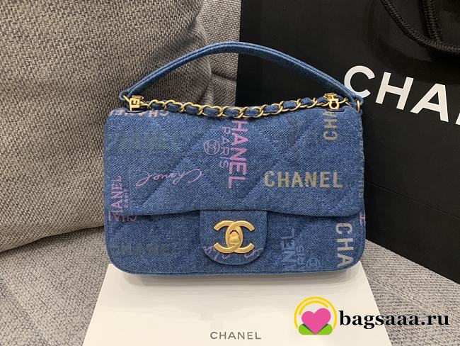 Bagsaa Chanel Denim Flap Bag Blue - 1