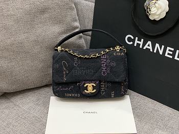 	 Bagsaa Chanel Denim Flap Bag Black