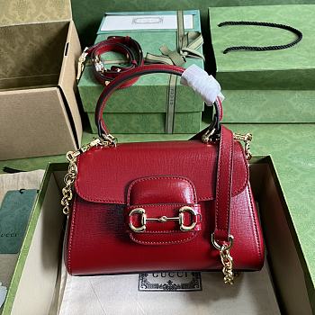 Bagsaaa Gucci Horsebit 1955 mini bag red - 22x16x10.5cm