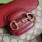 Bagsaaa Gucci Horsebit 1955 mini bag ebony red - 22x16x10.5cm - 5