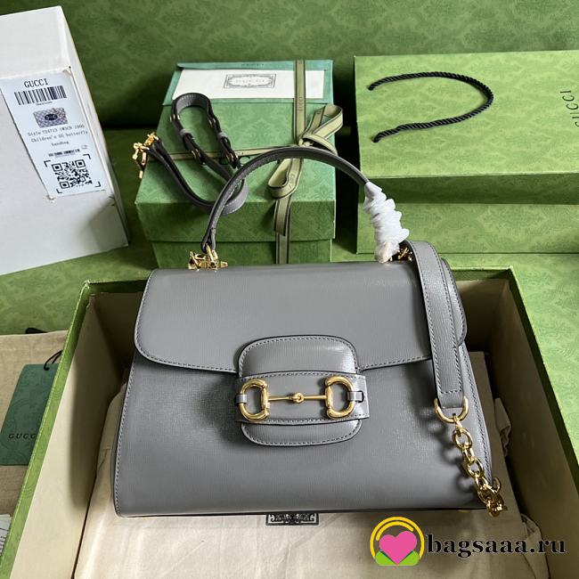 Bagsaaa Gucci Horsebit 1955 mini bag grey - 22x16x10.5cm - 1