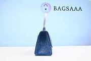 Bagsaaa Hourglass Denim-Print Leather Bag - Light Blue 19x12x7.5cm - 6