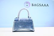 Bagsaaa Hourglass Denim-Print Leather Bag - Light Blue 19x12x7.5cm - 3