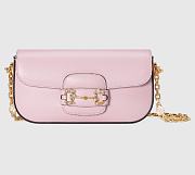 Bagsaaa Gucci Horsebit 1955 Shoulder bag in pink - W24cm x H13cm x D5.5cm - 1