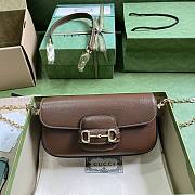 Bagsaaa Gucci Horsebit 1955 Shoulder bag in brown - W24cm x H13cm x D5.5cm - 1