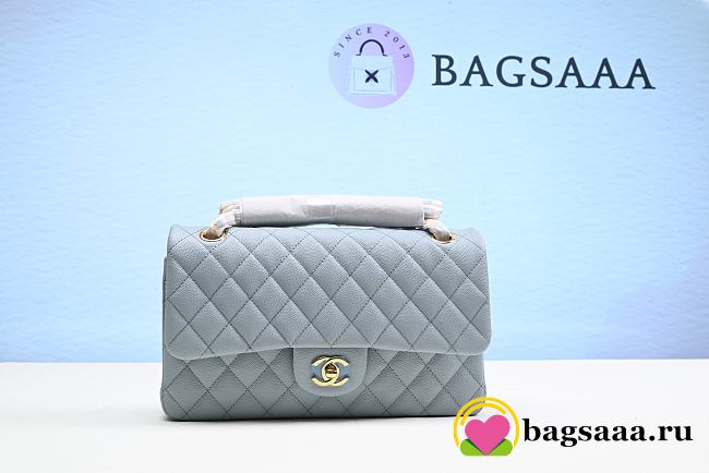 Bagsaaa Chanel Classic Flap Bag In Light Blue Caviar - 25cm - 1