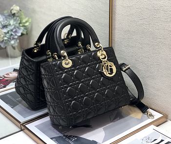 	 Bagsaaa Dior Lady Medium Black Bag 24cm
