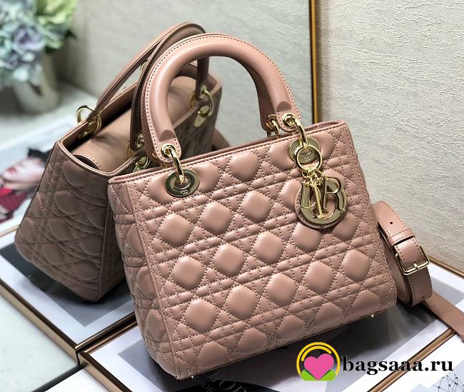 	 Bagsaaa Dior Lady Medium Nude Bag 24cm - 1