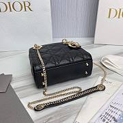 Bagsaaa Dior Lady Mini Lady Dior Bag Black Grained Cannage Calfskin - 6