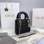 Bagsaaa Dior Lady Mini Lady Dior Bag Black Grained Cannage Calfskin - 2