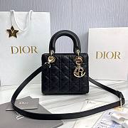 Bagsaaa Dior Lady Small Lady Dior Bag Black Grained Cannage Calfskin - 1