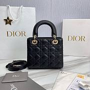 Bagsaaa Dior Lady Small Lady Dior Bag Black Grained Cannage Calfskin - 6