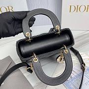 Bagsaaa Dior Lady Small Lady Dior Bag Black Grained Cannage Calfskin - 5