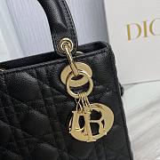 Bagsaaa Dior Lady Small Lady Dior Bag Black Grained Cannage Calfskin - 4