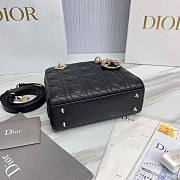 Bagsaaa Dior Lady Small Lady Dior Bag Black Grained Cannage Calfskin - 3