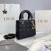 Bagsaaa Dior Lady Small Lady Dior Bag Black Grained Cannage Calfskin - 2