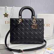 	 Bagsaaa Dior Lady Large Lady Dior Bag Black Grained Cannage Calfskin - 1