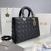 	 Bagsaaa Dior Lady Large Lady Dior Bag Black Grained Cannage Calfskin - 6