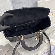 	 Bagsaaa Dior Lady Large Lady Dior Bag Black Grained Cannage Calfskin - 3