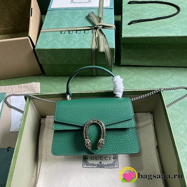 Bagsaaa Gucci Dionysus mini top handle in green - 18x12x6cm - 1
