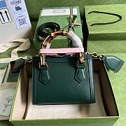 Bagsaaa Gucci Diana GG tote bag dark green - 20*16*10cm - 3