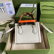 	 Bagsaaa Gucci Mini Diana Ostrick White Leather 20x15.5x10cm - 6